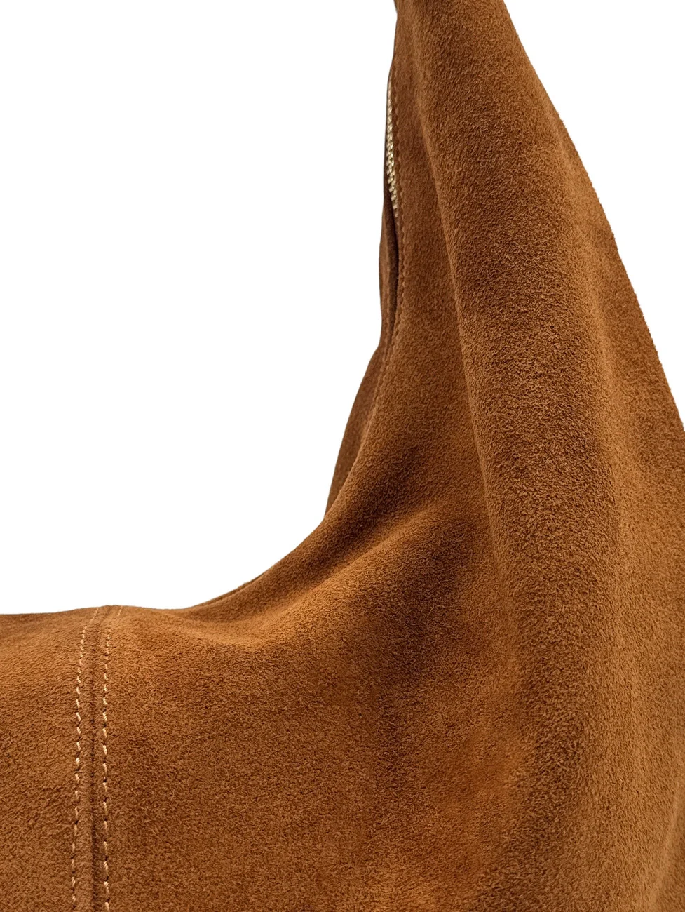 Besace demi-lune en daim HERMIONE Camel foncé - Image 6