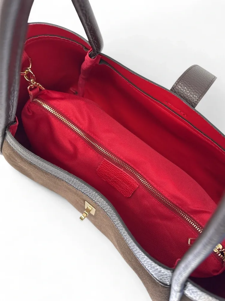 Cabas bowler bi-matière ABERDEEN Chocolat - Image 6