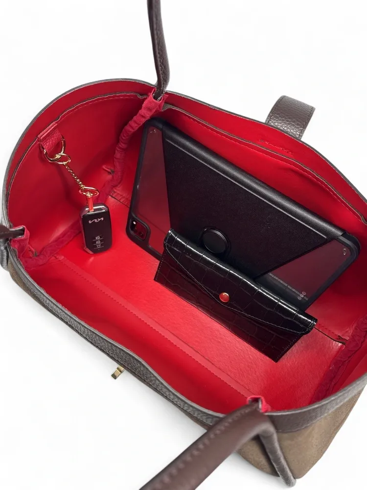 Cabas bowler bi-matière ABERDEEN Chocolat - Image 7