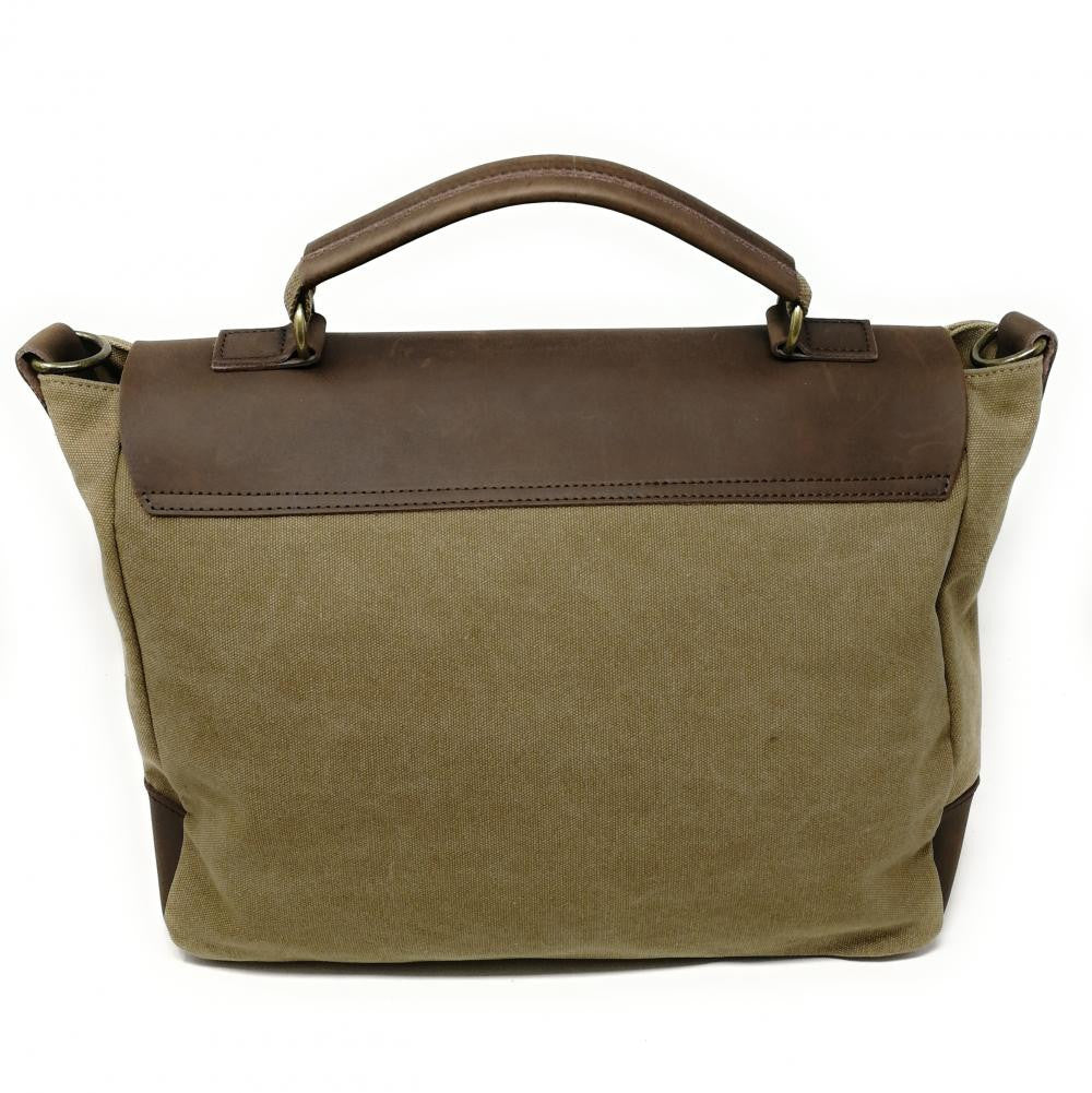 Cartable toile et cuir MOOREA Kaki - Image 4