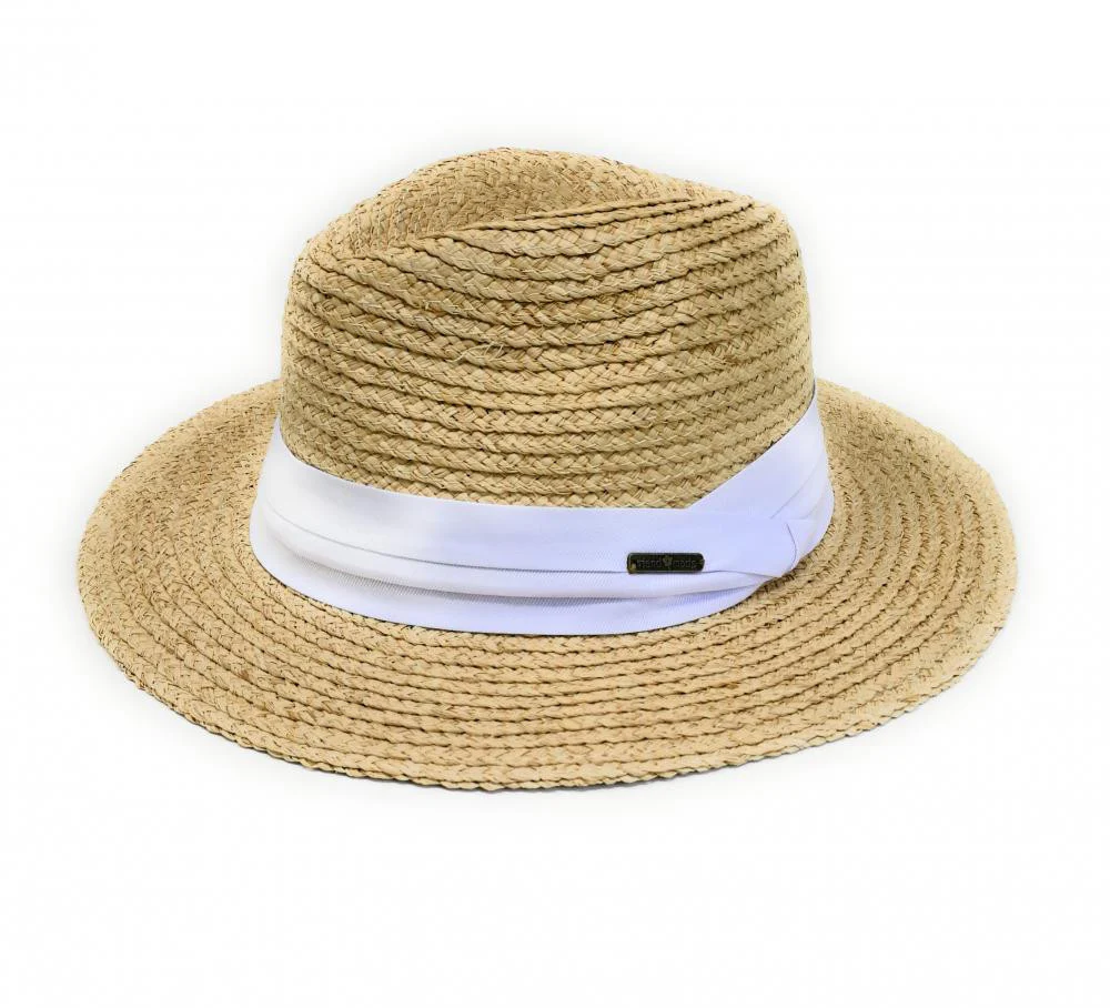 Chapeau en paille tressé brute PANAME Blanc - Image 3