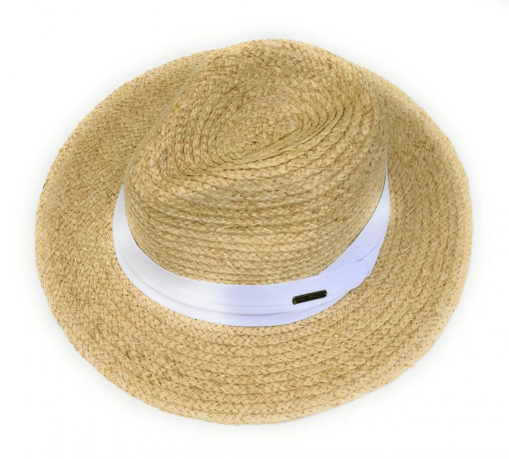 Chapeau en paille tressé brute PANAME Blanc - Image 4