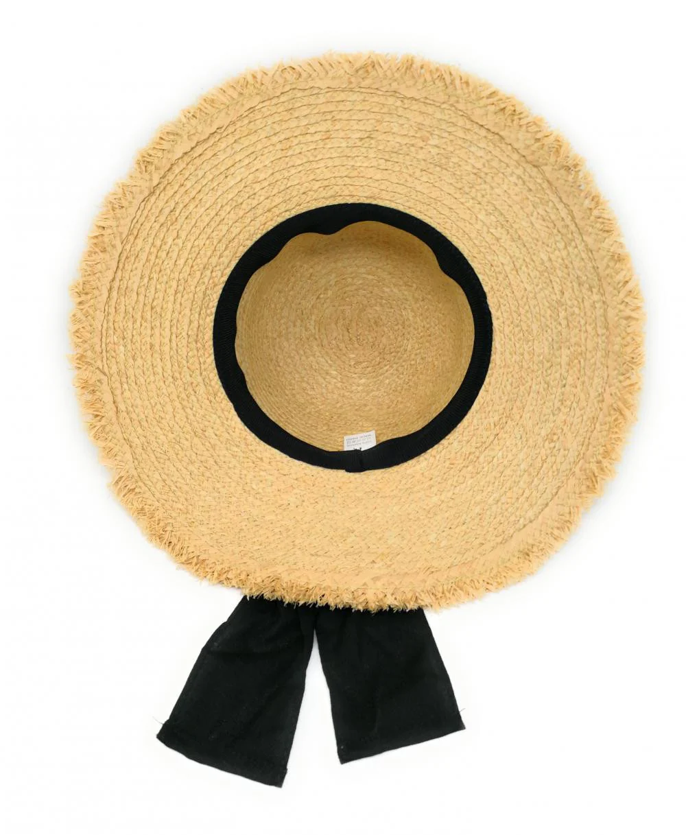 Chapeau en paille tressé CANOPEE Noir - Image 4