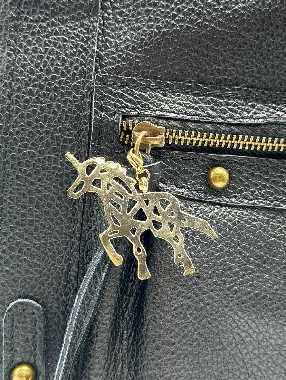 Charm de sac à main licorne en métal doré UNICORN - Image 2
