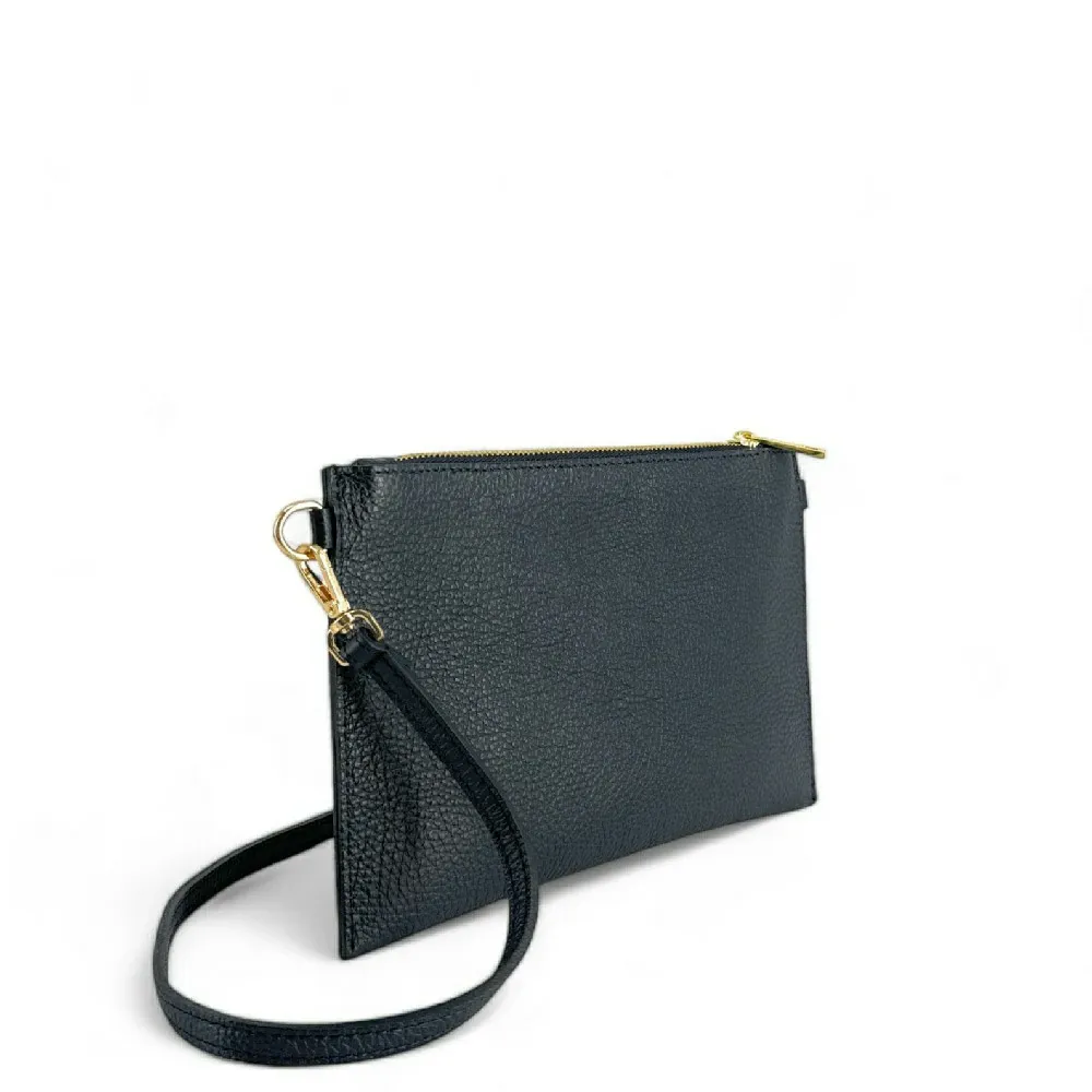 Ensemble sac pochette et porte-cartes en cuir grainé  TWICE Bleu marine - Image 3
