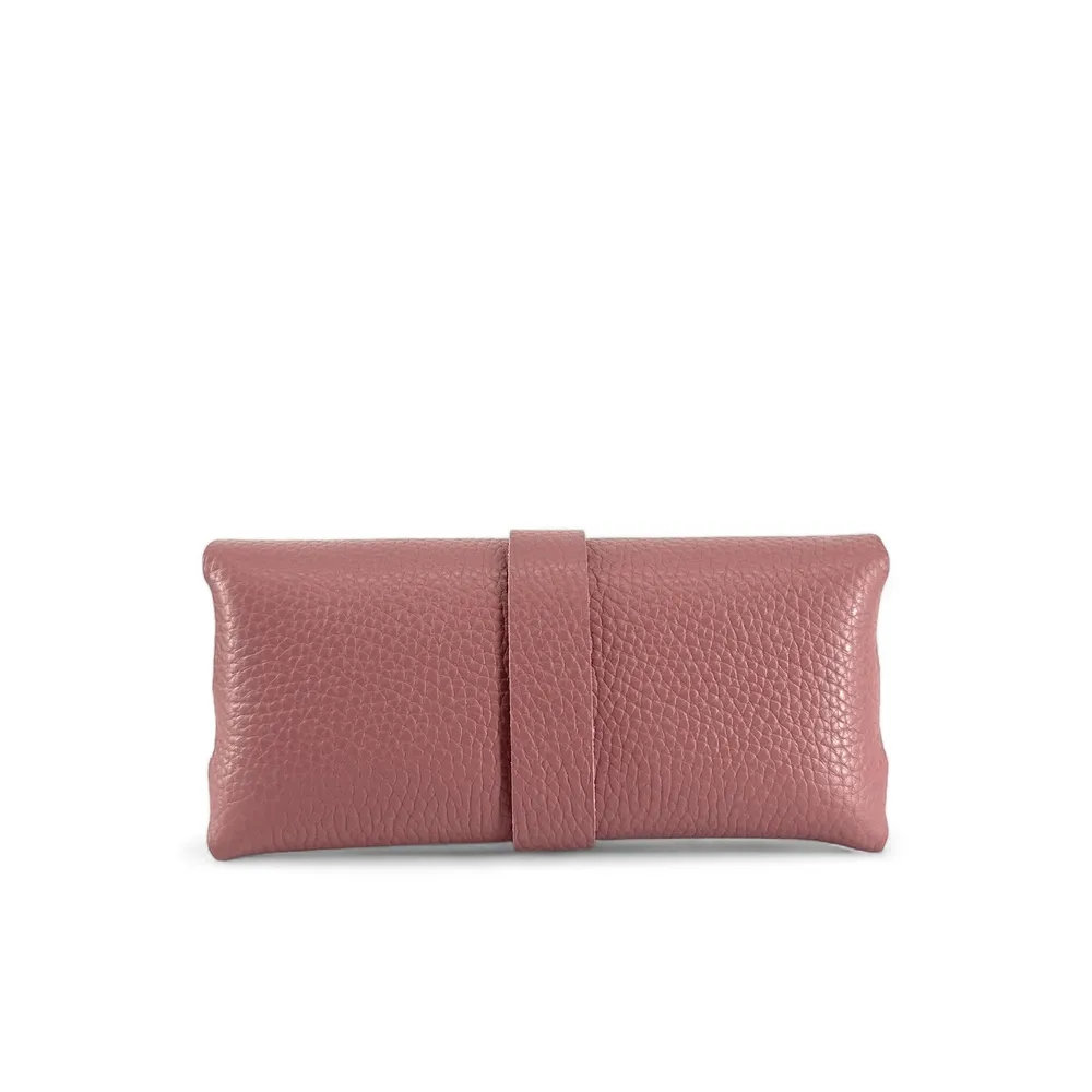 Etui à lunettes en cuir grainé LUMOS Rose poudre - Image 5