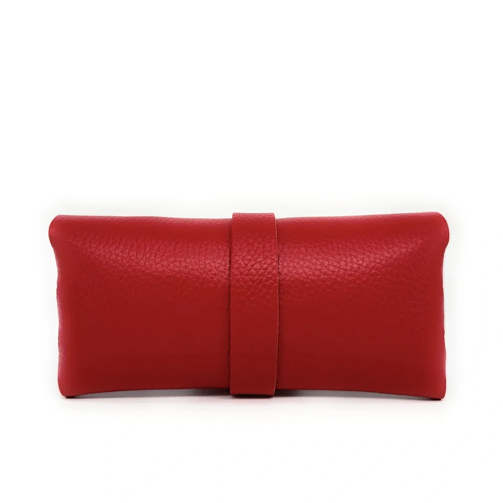 Etui à lunettes en cuir grainé LUMOS Rouge garance - Image 3
