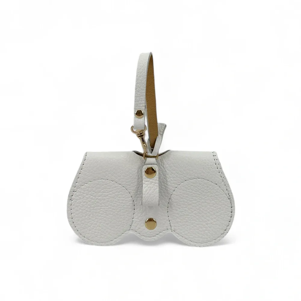 Etui à lunettes en cuir grainé PEANUT Blanc - Image 3