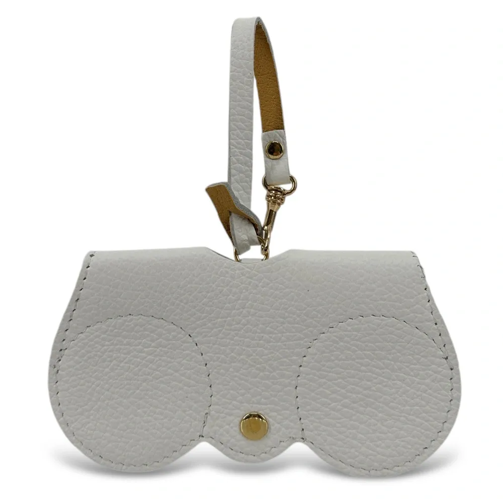 Etui à lunettes en cuir grainé PEANUT Blanc - Image 4
