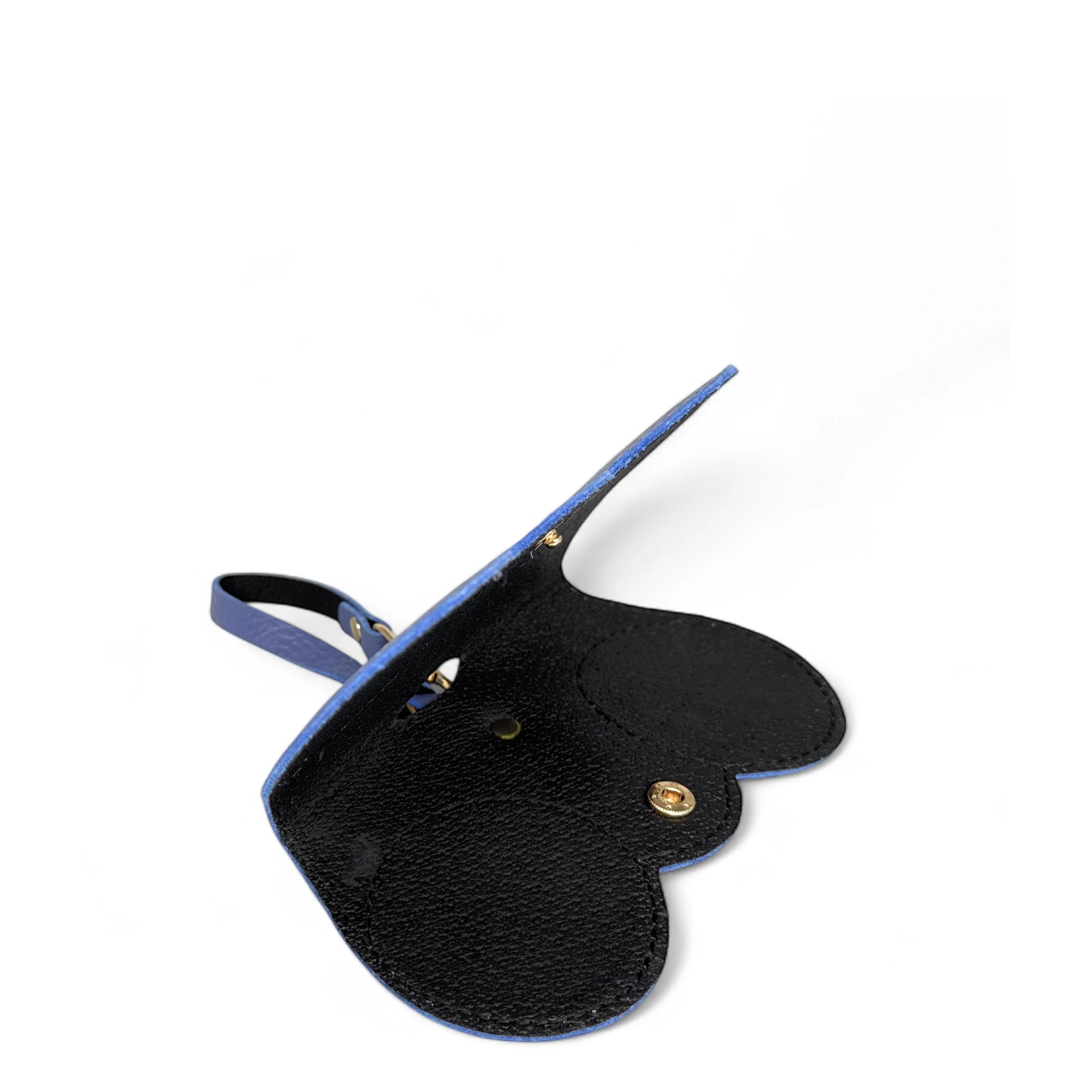 Etui à lunettes en cuir grainé PEANUT Bleu denim - Image 7