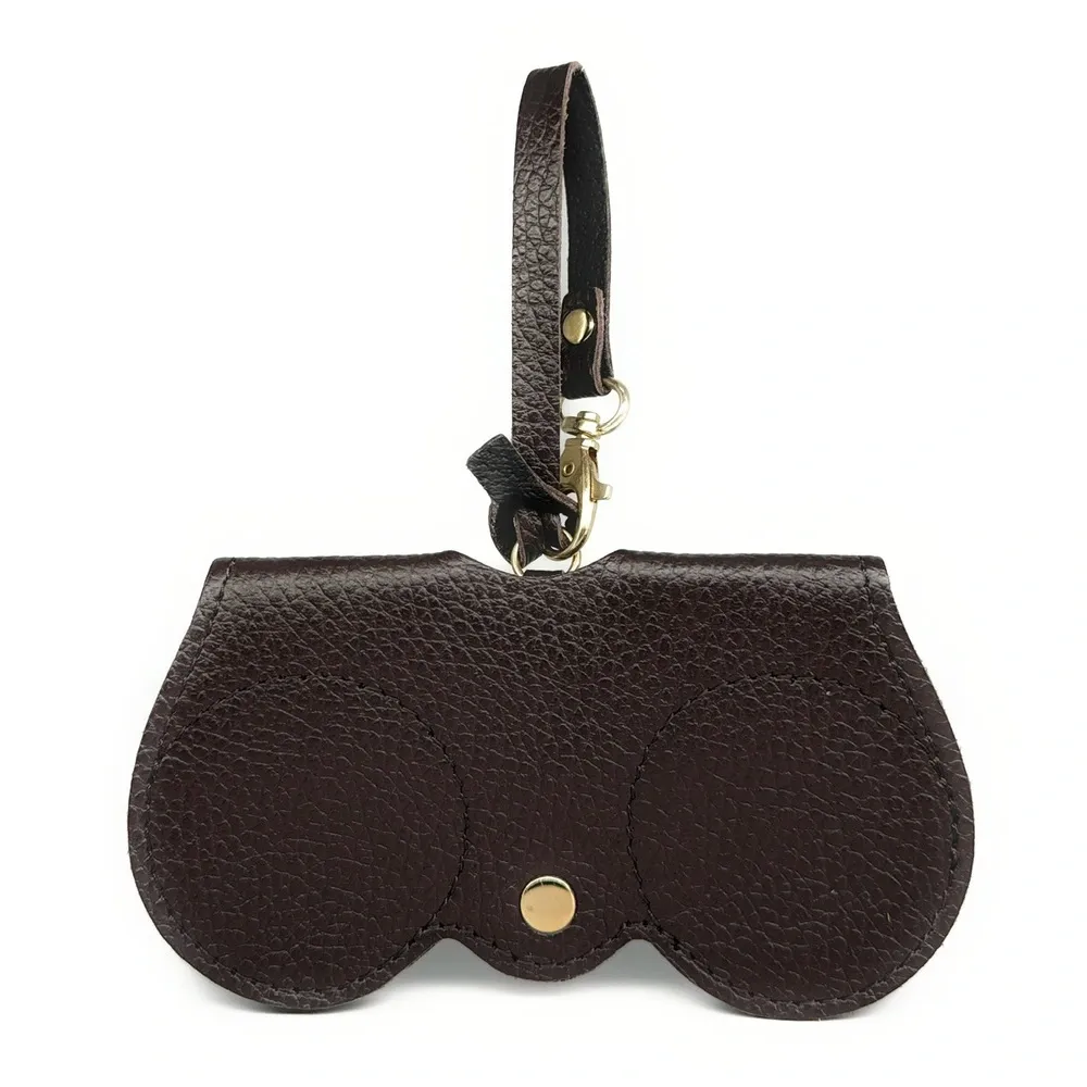 Etui à lunettes en cuir grainé PEANUT Chocolat - Image 4
