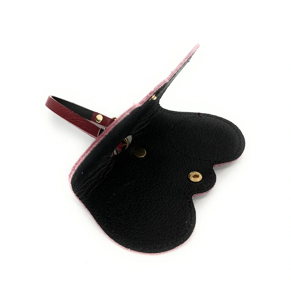 Etui à lunettes en cuir grainé PEANUT Rouge foncé - Image 7
