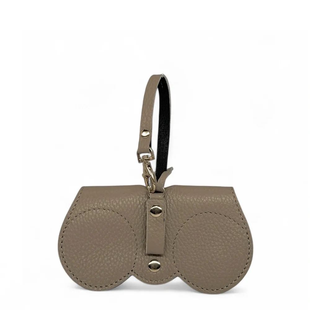 Etui à lunettes en cuir grainé PEANUT Taupe foncé - Image 4