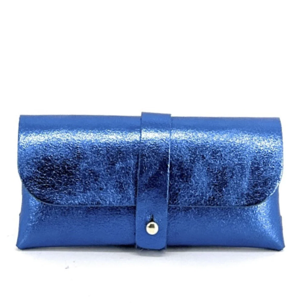 Étui à lunettes en cuir irisé LUMOS Bleu roi irisé - Image 4