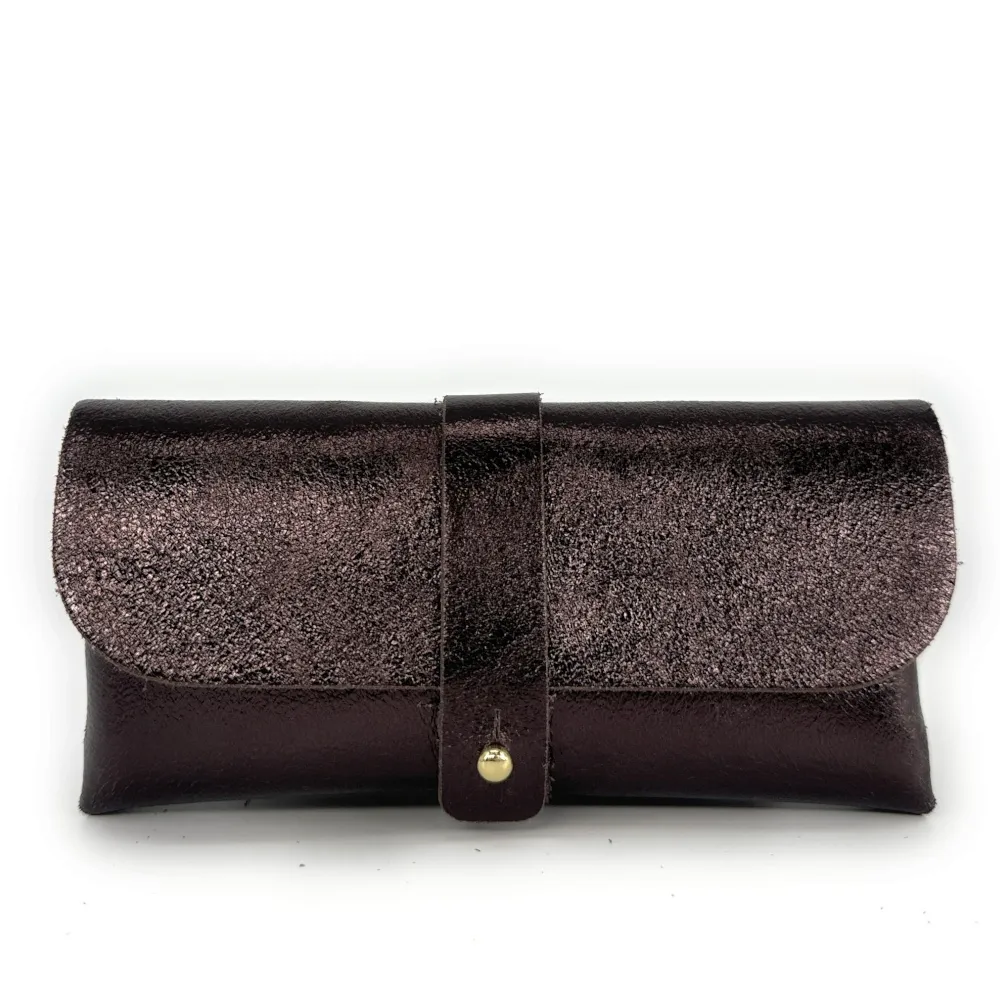 Étui à lunettes en cuir irisé LUMOS Chocolat irisé - Image 4