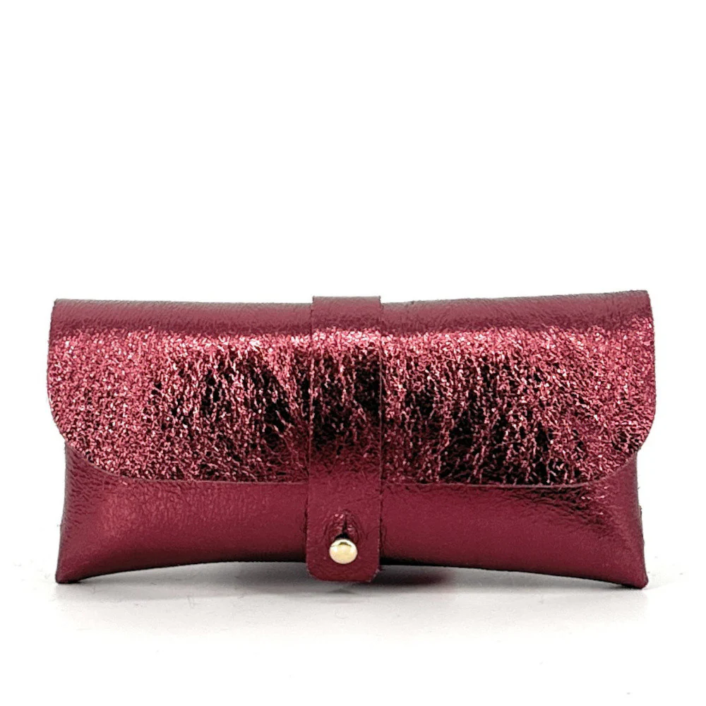 Étui à lunettes en cuir irisé LUMOS Framboise irisé - Image 4
