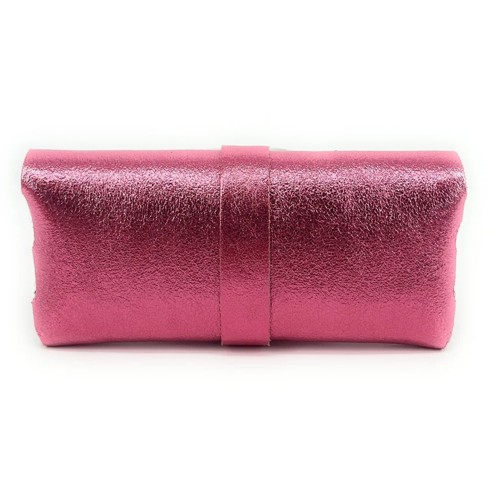Étui à lunettes en cuir irisé LUMOS Rose néon - Image 3