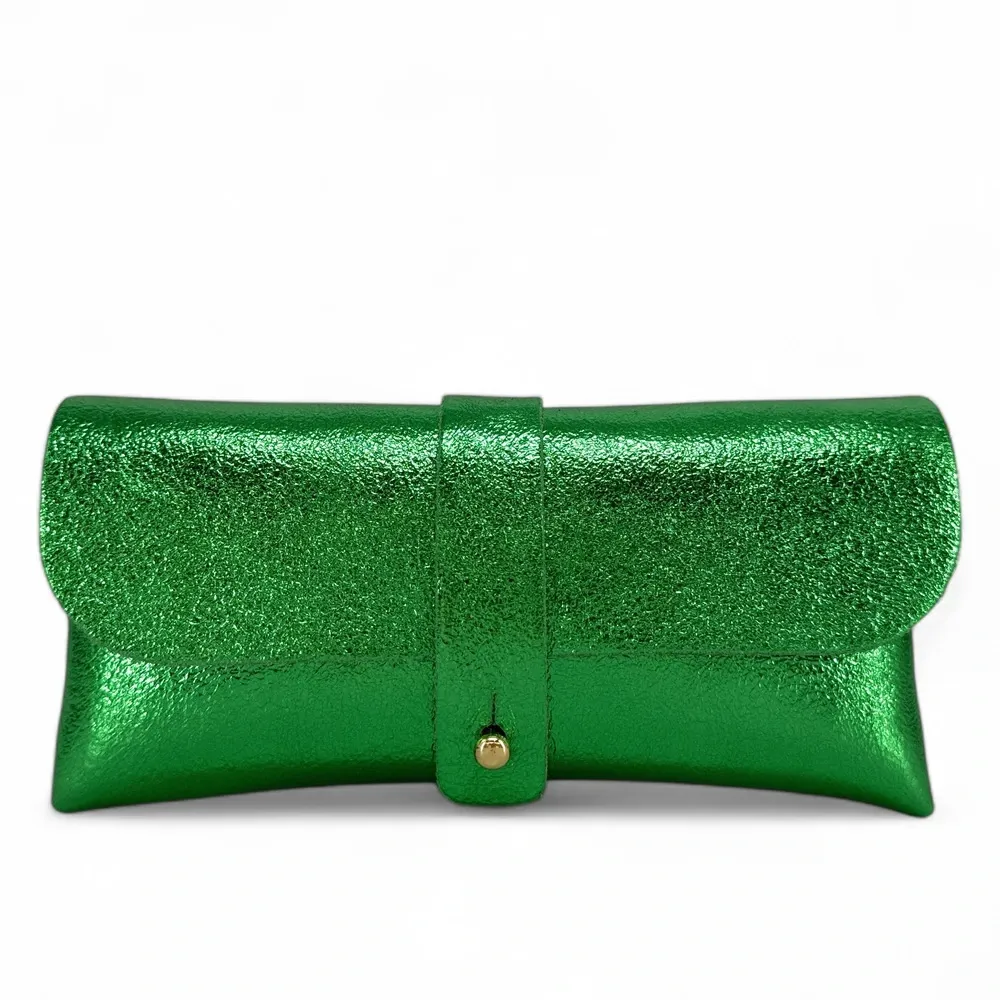 Étui à lunettes en cuir irisé LUMOS Vert anglais irisé - Image 4