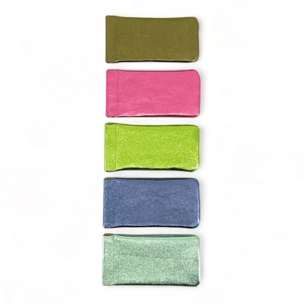 Etui à lunettes en cuir irisé OCULUS Menthe givrée - Image 3