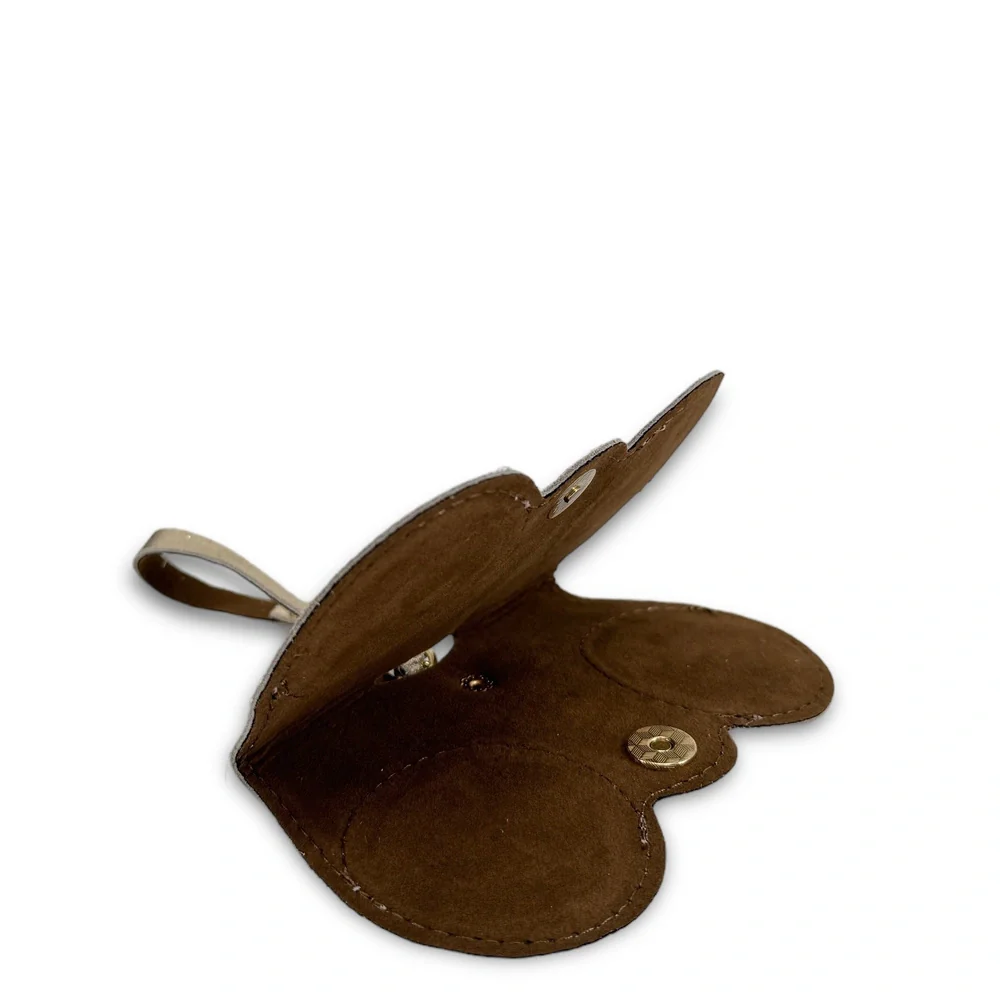 Etui à lunettes en cuir irisé PEANUT GLOW Or pâle - Image 7