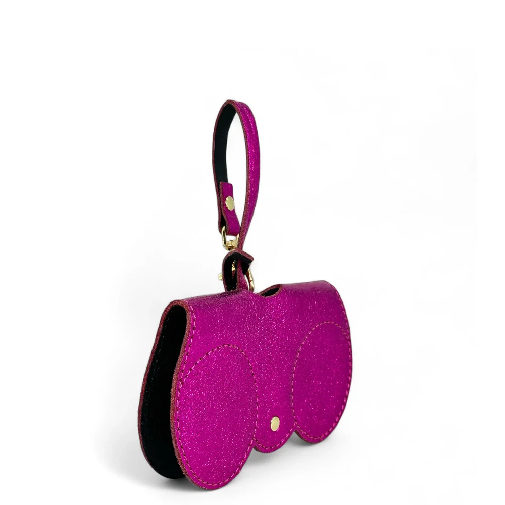 Etui à lunettes en cuir irisé PEANUT GLOW Fuchsia irisé - Image 3