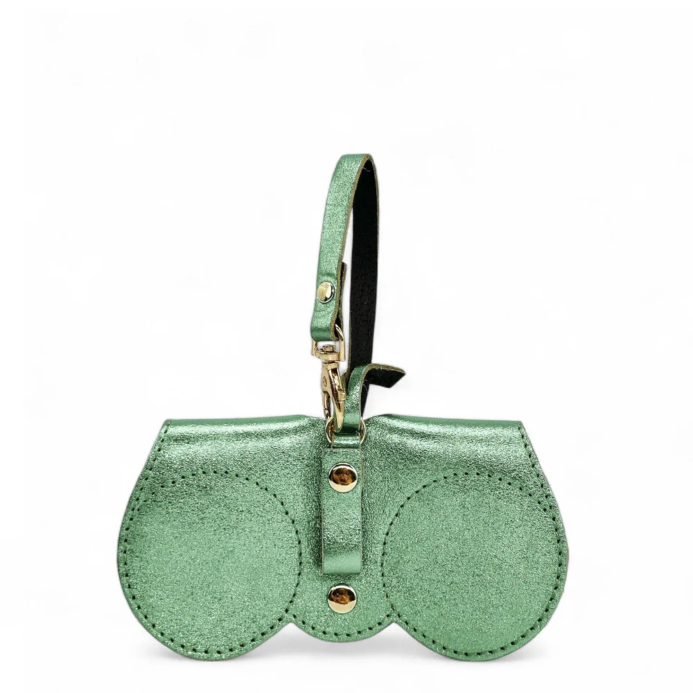 Etui à lunettes en cuir irisé PEANUT GLOW Menthe givrée - Image 5