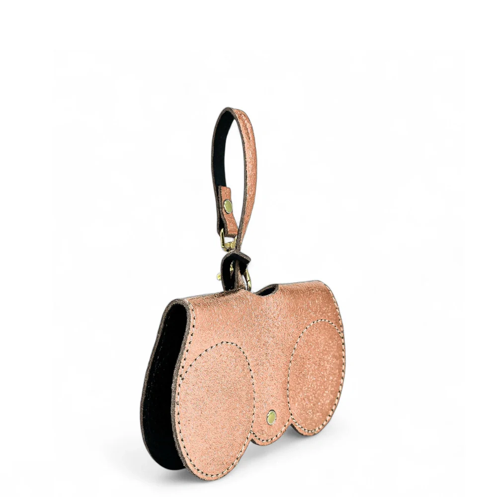 Etui à lunettes en cuir irisé PEANUT GLOW Rose gold - Image 3