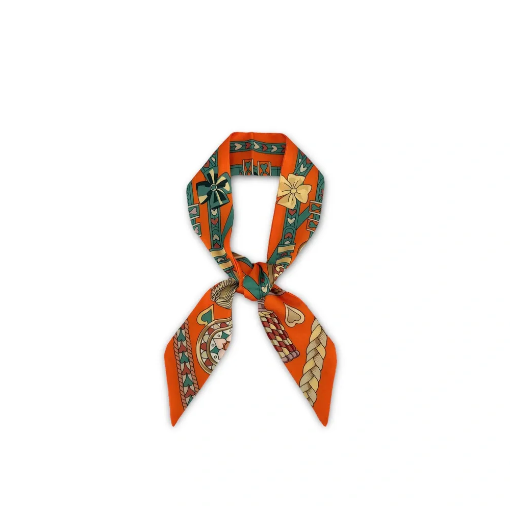 Foulard de sac en tissu satiné L'ACCROCHE COEUR Orange - Image 3