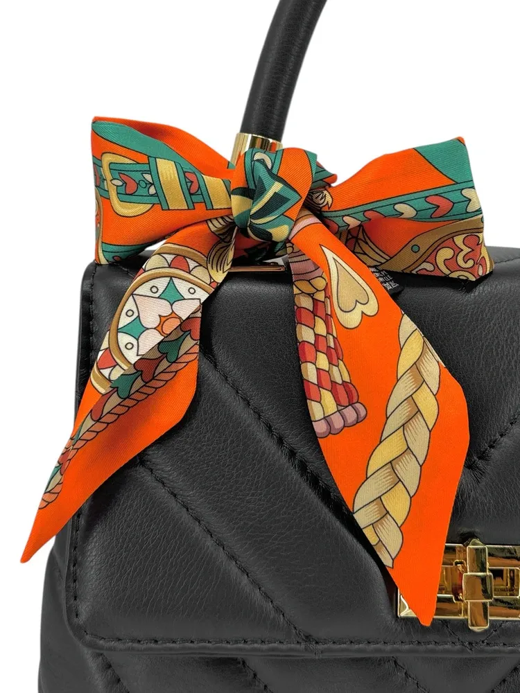 Foulard de sac en tissu satiné L'ACCROCHE COEUR Orange - Image 6