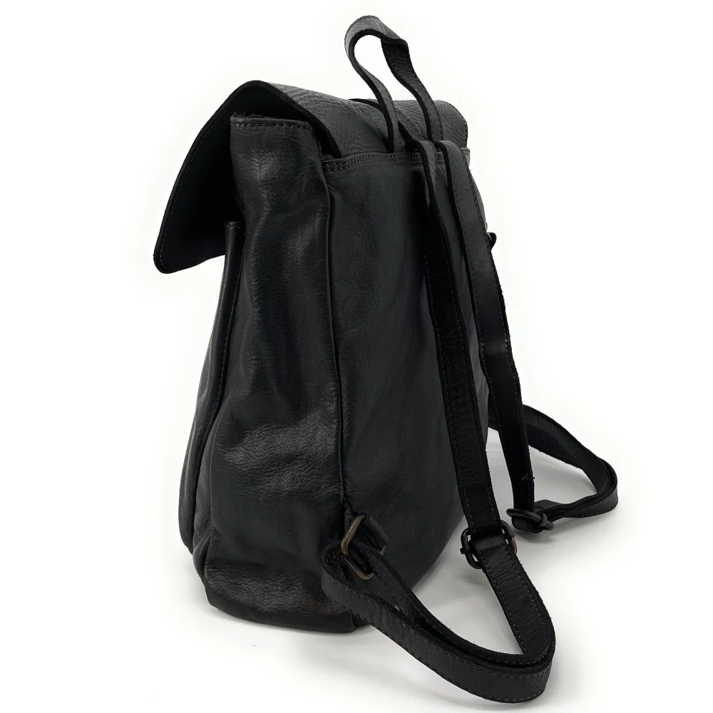Grand sac à dos en cuir vintage SMITH (mr. & mrs.) Noir - Image 4