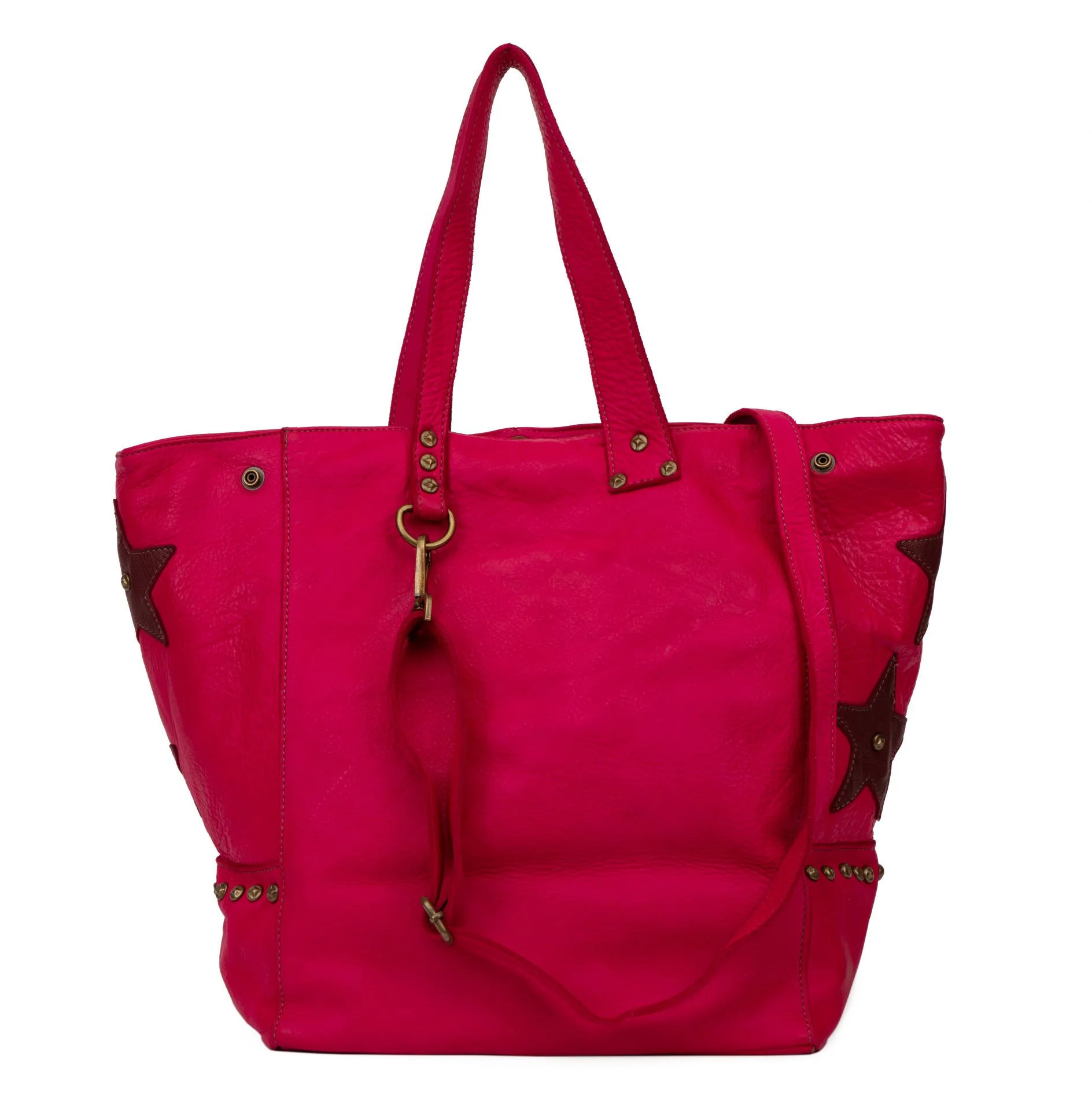 Sac cabas en cuir vintage MISS HOLLY Rose fuchsia - Image 3