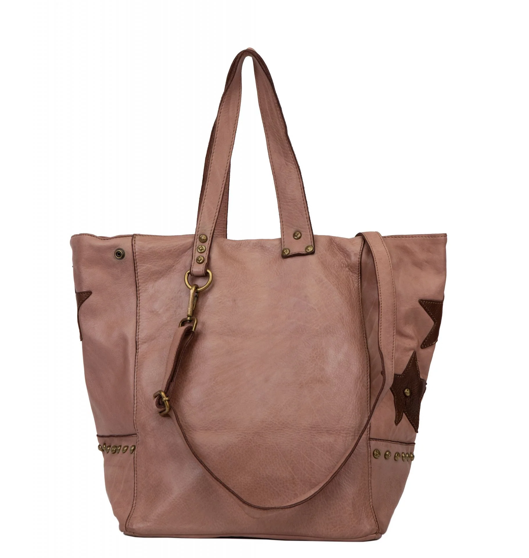 Sac cabas en cuir vintage MISS HOLLY Rose nude - Image 3