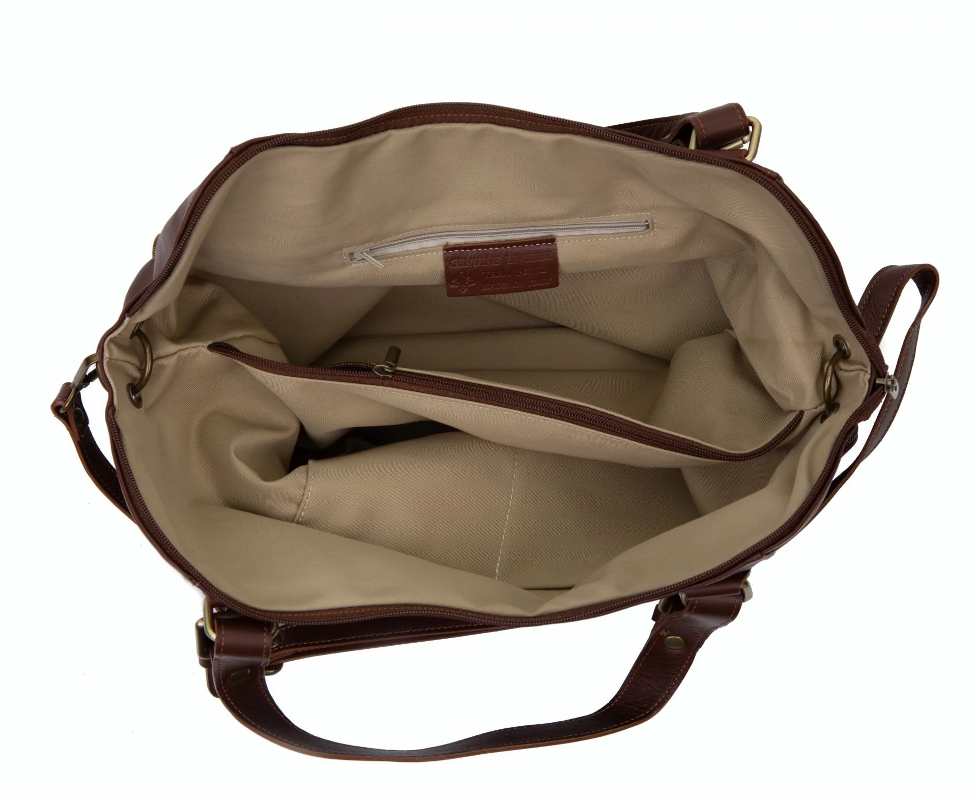 Sac porté épaule en cuir lisse CAMELIA Châtaigne - Image 6