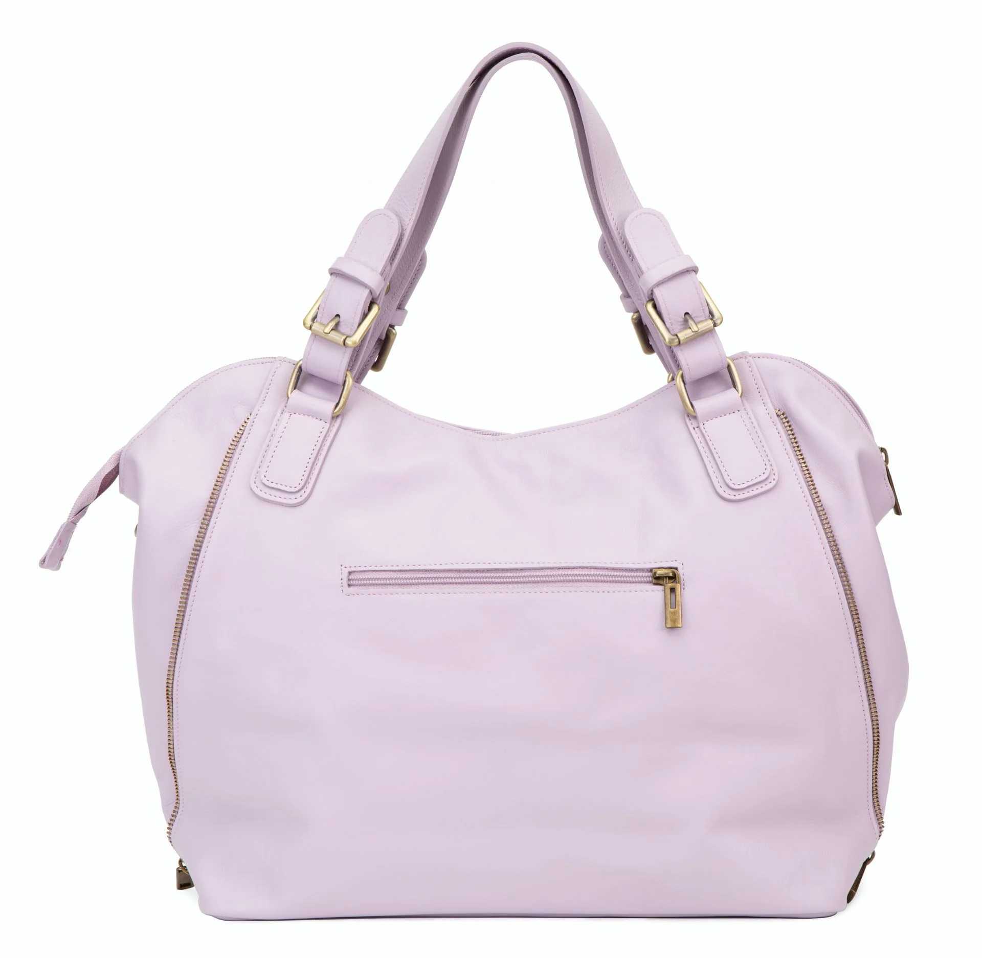 Sac porté épaule en cuir lisse CAMELIA Mauve - Image 3