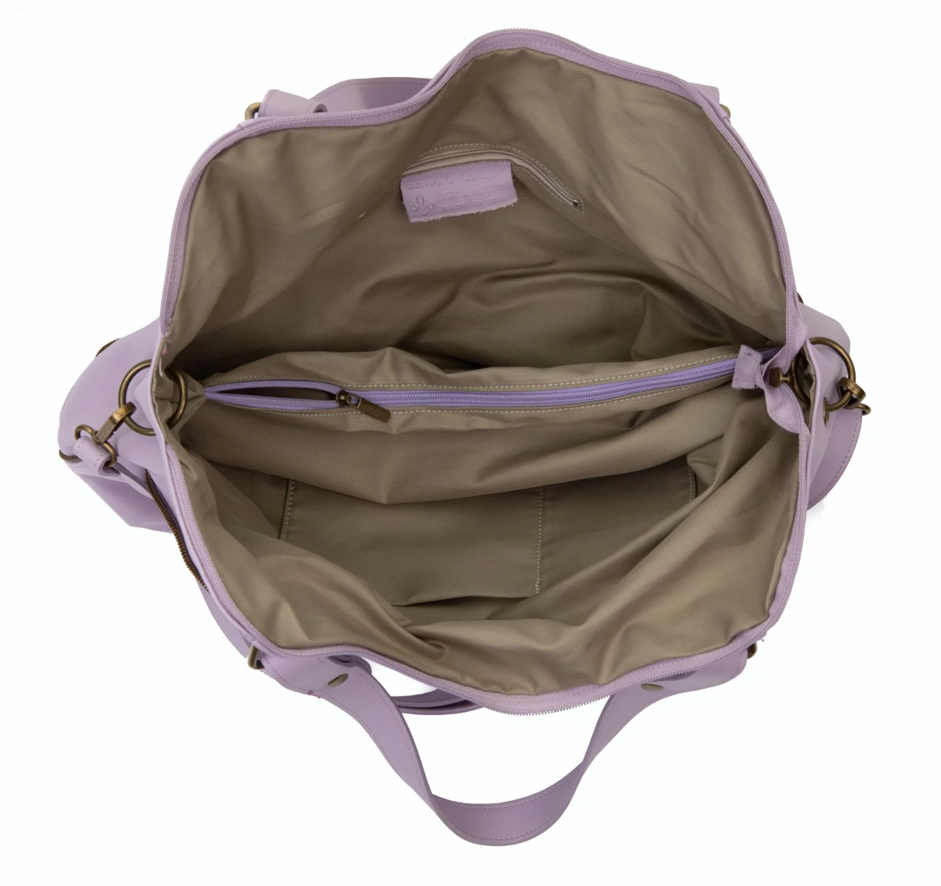 Sac porté épaule en cuir lisse CAMELIA Mauve - Image 6