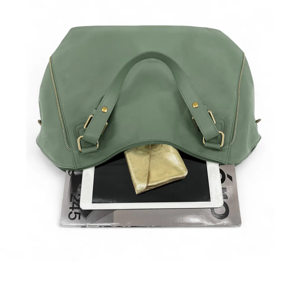 Sac porté épaule en cuir lisse CAMELIA Vert pastel - Image 5