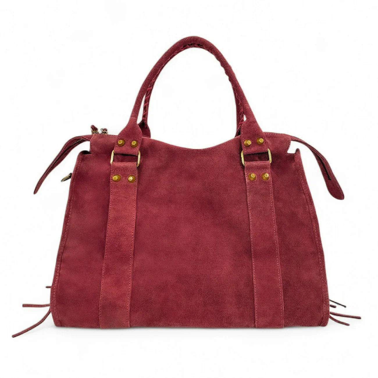 Grand sac à main en daim STORM SUEDE XL Rouge Bordeaux - Image 3