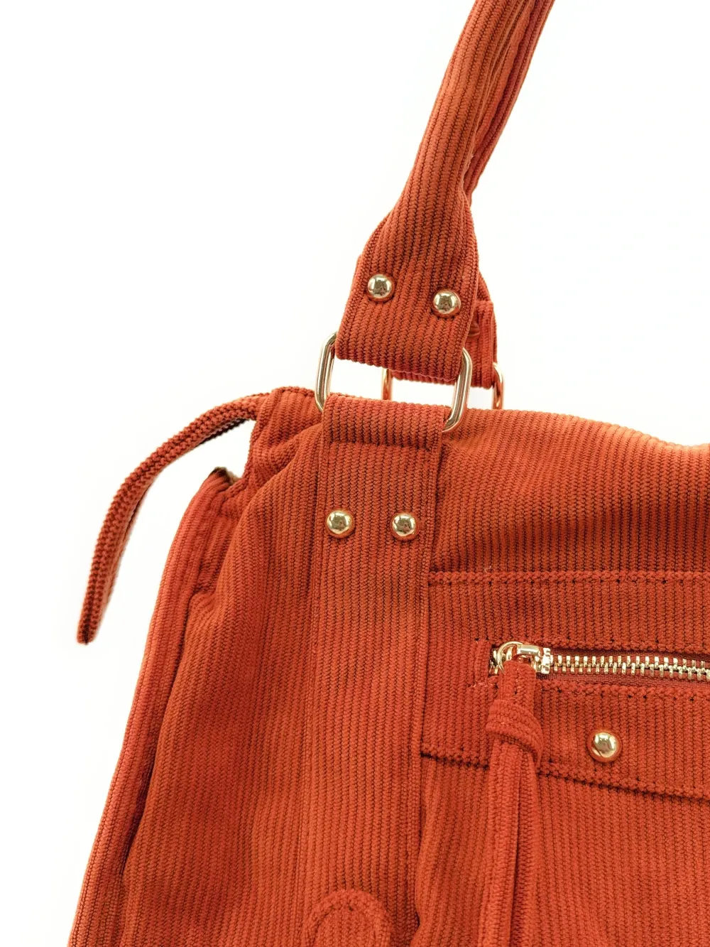 Sac à main en velours côtelé VELVET STORM Orange patiné - Image 4