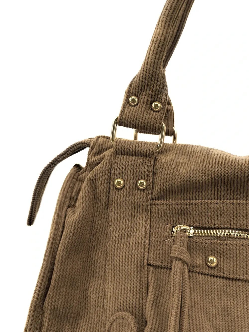 Sac à main en velours côtelé VELVET STORM Taupe foncé - Image 2