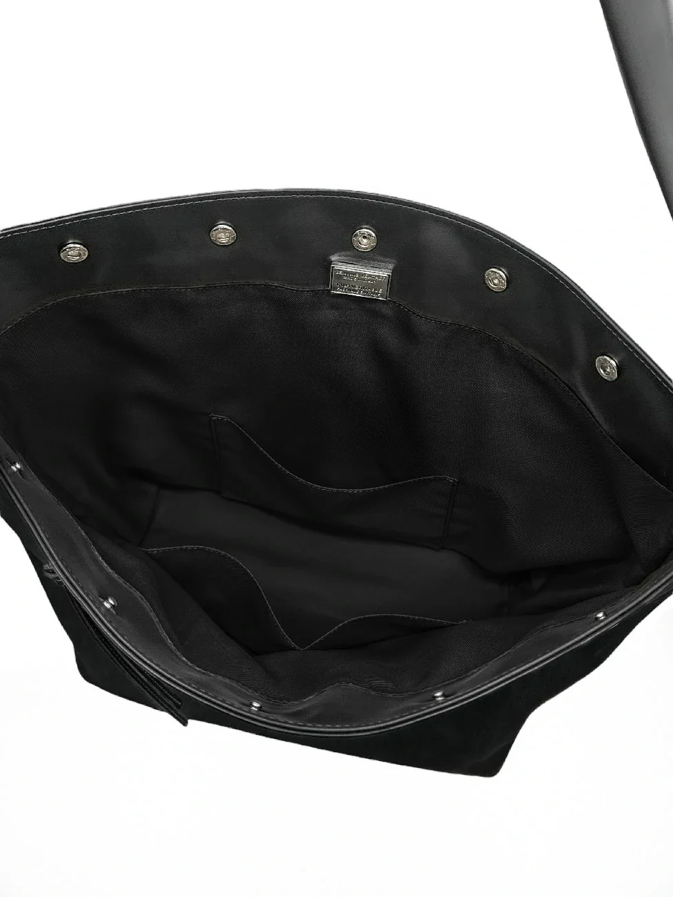 Grand sac cabas en daim et cuir lisse EMMA Noir - Image 8