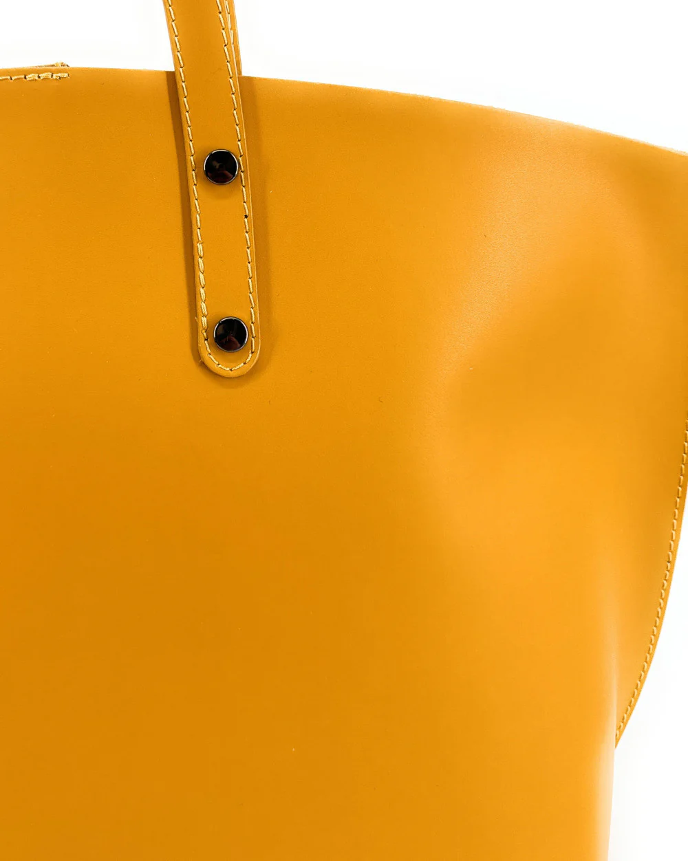 Grand sac cabas en cuir lisse VINCENNES Jaune tournesol - Image 5