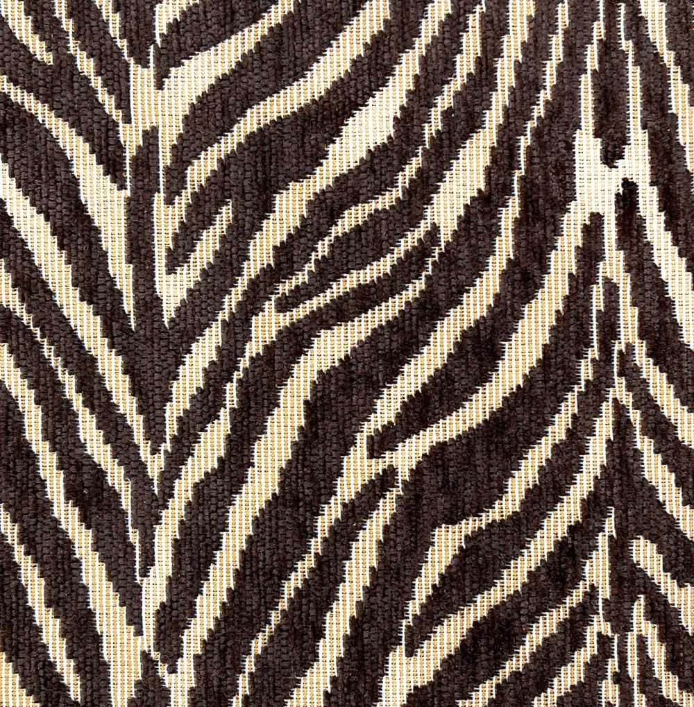 Grand sac cabas rigide en velours tissé ZEBRA Chocolat - Image 5