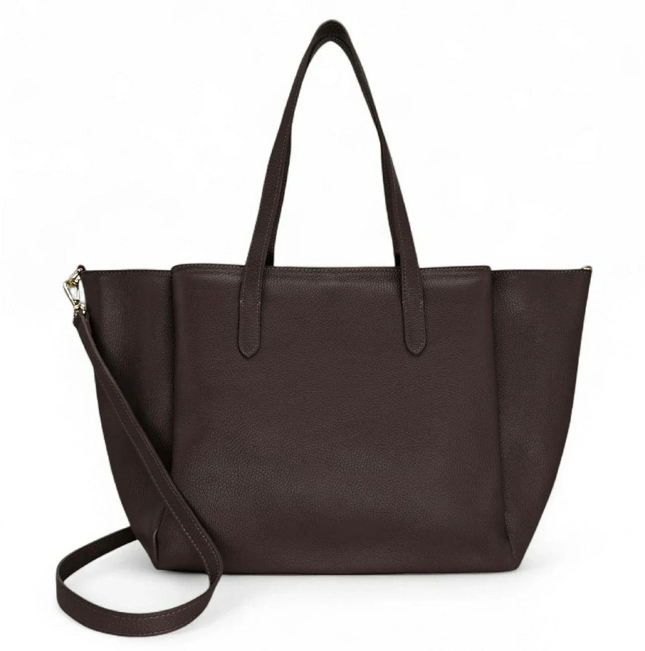Grand sac en cuir grainé TITANIA Chocolat - Image 4