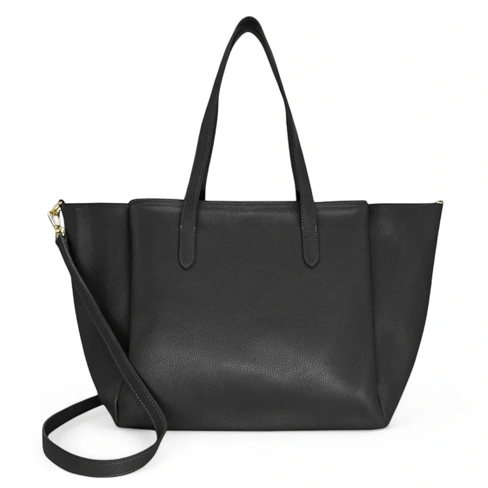 Grand sac en cuir grainé TITANIA Noir - Image 4