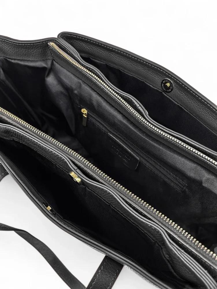 Grand sac en cuir grainé TITANIA Noir - Image 6