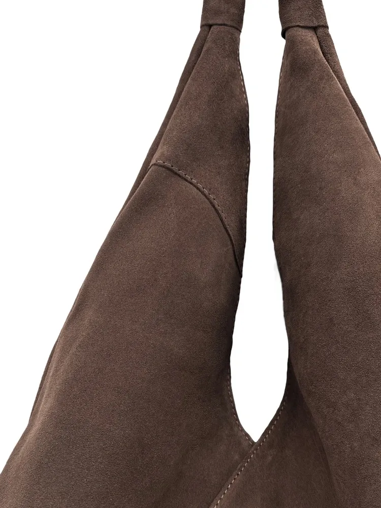 Grand sac hobo en daim EOLIA Chocolat - Image 7