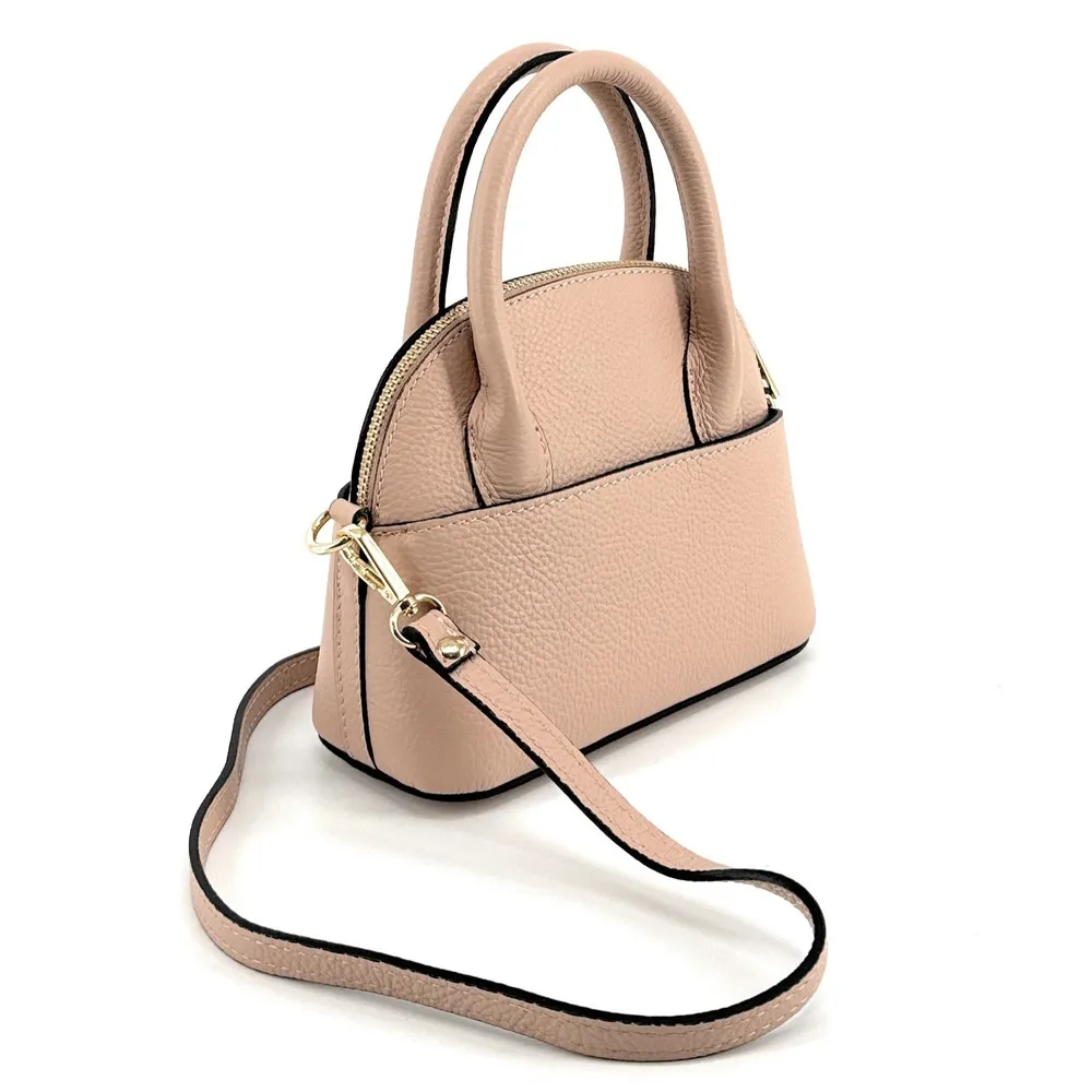 Mini-sac à main en cuir grainé MANOLITA Rose nude - Image 3