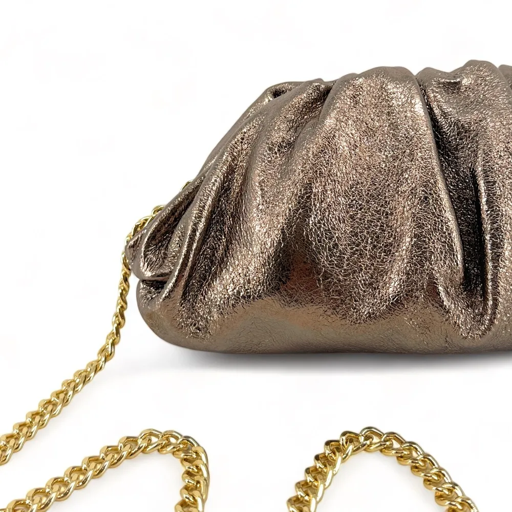Mini-sac à main pouch en cuir irisé RIO Champagne irisé - Image 5