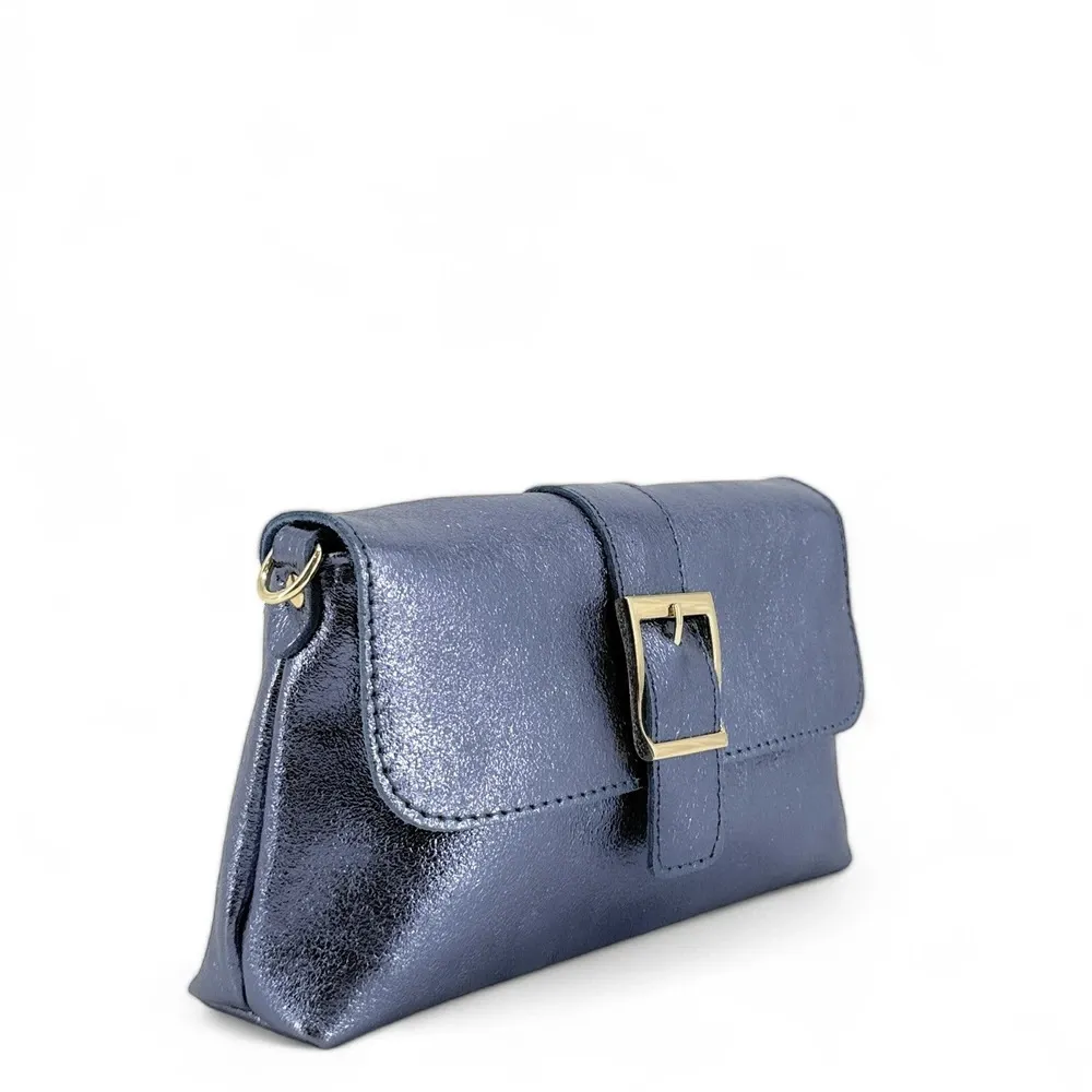 Mini-sac à main en cuir irisé VENEZIA Bleu céleste - Image 2