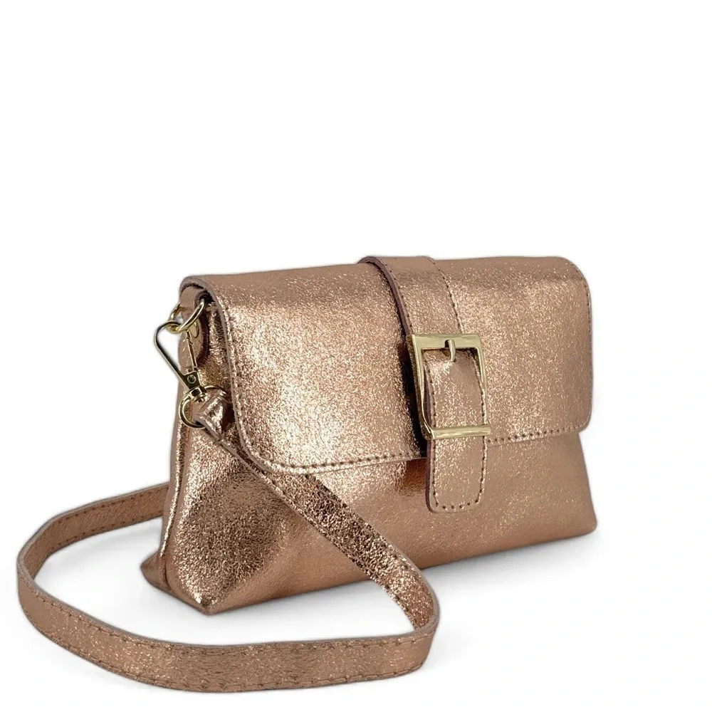 Mini-sac à main en cuir irisé VENEZIA Rose gold - Image 6